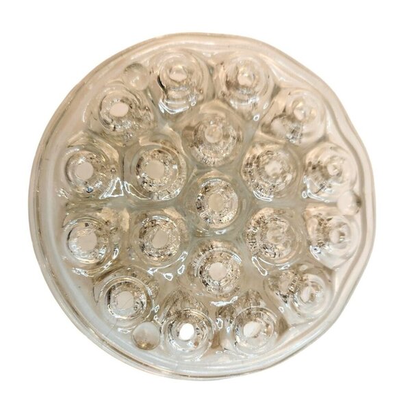 Vintage Clear Glass Flower Frog Holder Floral Arranger19 hole 4.5 x 2 inch - Picture 4 of 7